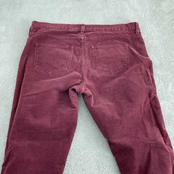 J.Crew Burgundy Corduroy Pants Womens Size 32 Cotton & Elastane 4998 - Picture 2 of 10